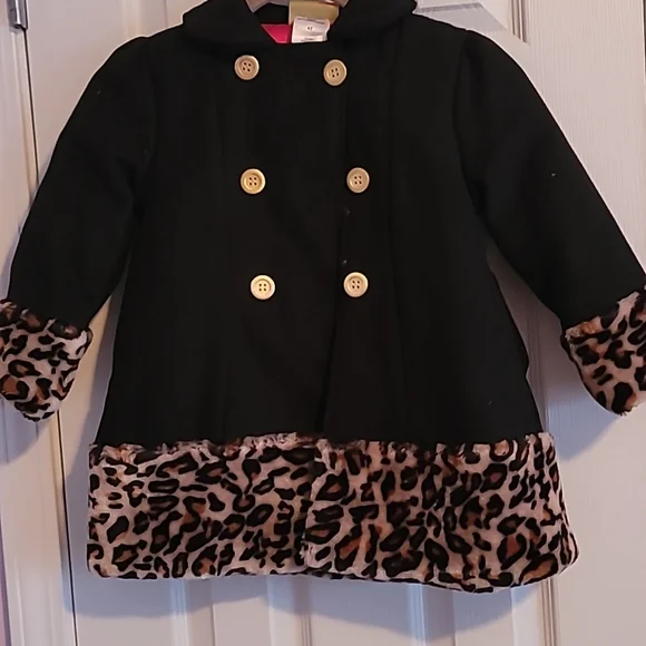 Girls cheetah size 4t cheetah jacket with hat - Picture 1 of 4
